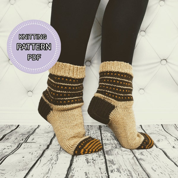 Beginner sock knitting pattern, Sock knit pattern, cozy socks knitting pattern, easy knit socks pattern, knit tube sock, knitting gift ideas