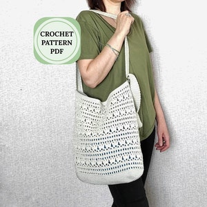 Crochet tote bag pattern, crochet pattern bag busket,  boho crochet pattern pdf, Crossbody bags pattern, Crochet patterns bag granny square