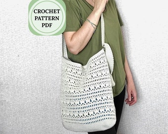 Crochet tote bag pattern, crochet pattern bag busket,  boho crochet pattern pdf, Crossbody bags pattern, Crochet patterns bag granny square
