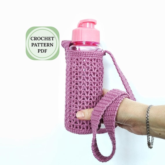 Crochet Water Bottle Bag Pattern: Easy Handbag PDF
