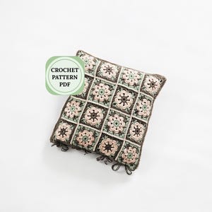Fundas de almohada tejidas a crochet con forma de abuela, funda de almohada boho, patrón de funda de cojín tejida a crochet, crochet boho, patrón de funda de cojín tejida a crochet con botones