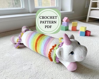 Unicorn Crochet Pattern Amigurumi: Rainbow Pillow Toy (PDF Pattern)