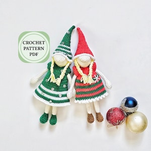 Christmas gnome crochet patterns, Amigurumi crochet gnome pattern, Scandinavian gnome christmas crochet pattern, christmas amigurumi pattern