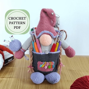 Crochet Gnome Organizer Doll Pattern: Amigurumi Toy (PDF Pattern)