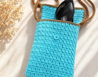 Haakpatroon voor een telefoontasje, een eenvoudig crossbody schoudertasje (PDF)