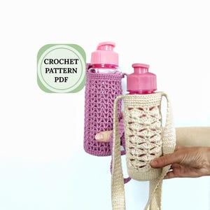 Water bottle holder crochet, Water bottle bag crochet pattern, Crochet pattern water bottle holder, easy crochet pattern for beginners