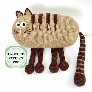 Amigurumi cat crochet patterns, Cat crochet pattern beginner, Amigurumi crochet pattern cat, Crochet patterns pillow, amigurumi pattern toy