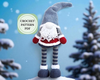 Christmas Gnome Crochet Pattern, Amigurumi Scandinavian Decoration (PDF Pattern)