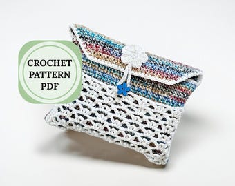 Modello per borsa a tracolla con coulisse, da realizzare all'uncinetto (Schema in PDF da scaricare)