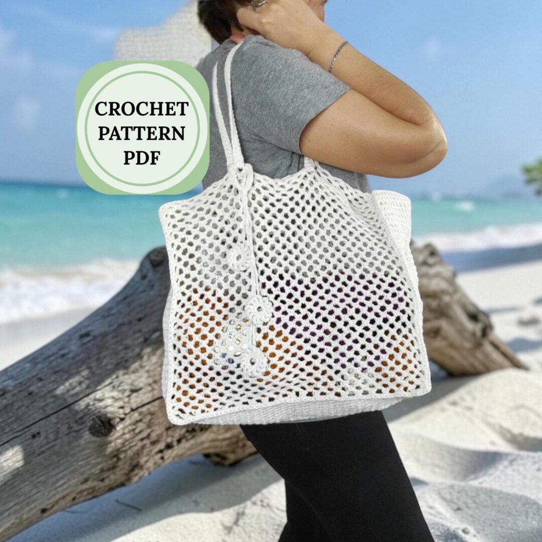 Crochet Beach Bag Pattern: Easy Boho Tote Bag (PDF Download) - Etsy