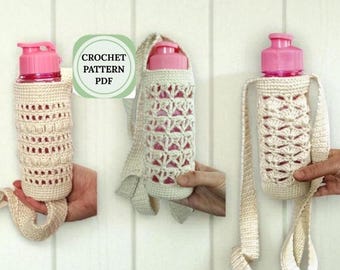 Patroon gehaakte bidonhouder, zomer boho crossbodytas (pdf-patroon)