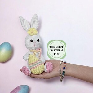 Easter Bunny crochet pattern, Easter crochet pattern amigurumi, Easter toys crochet pattern,  Easter egg crochet patterns, bunny toy pattern