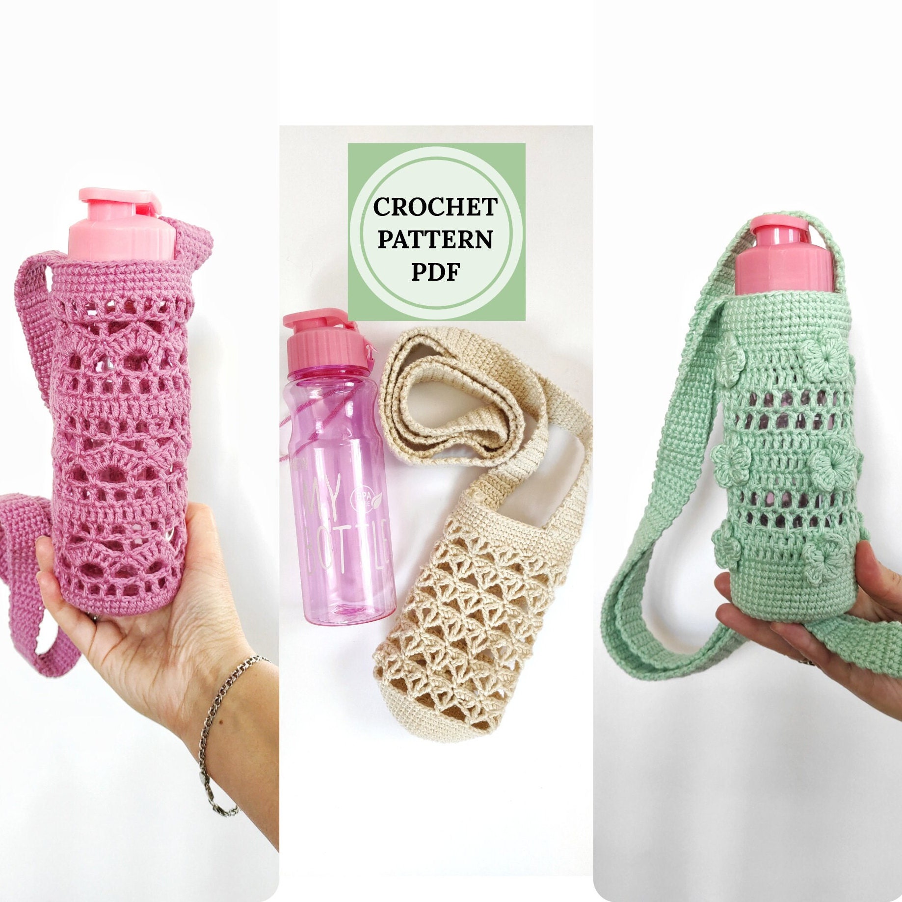 Crochet Tumbler Cover Aquaflask Holder Tumbler Case Holder Bag Hydroflask  Cover Water Bottle Bags SUGAW