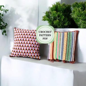 Patrón de funda de almohada de crochet, almohada decorativa de crochet, patrón de crochet fácil para principiantes, patrón de funda de almohada de crochet, patrón boho de crochet