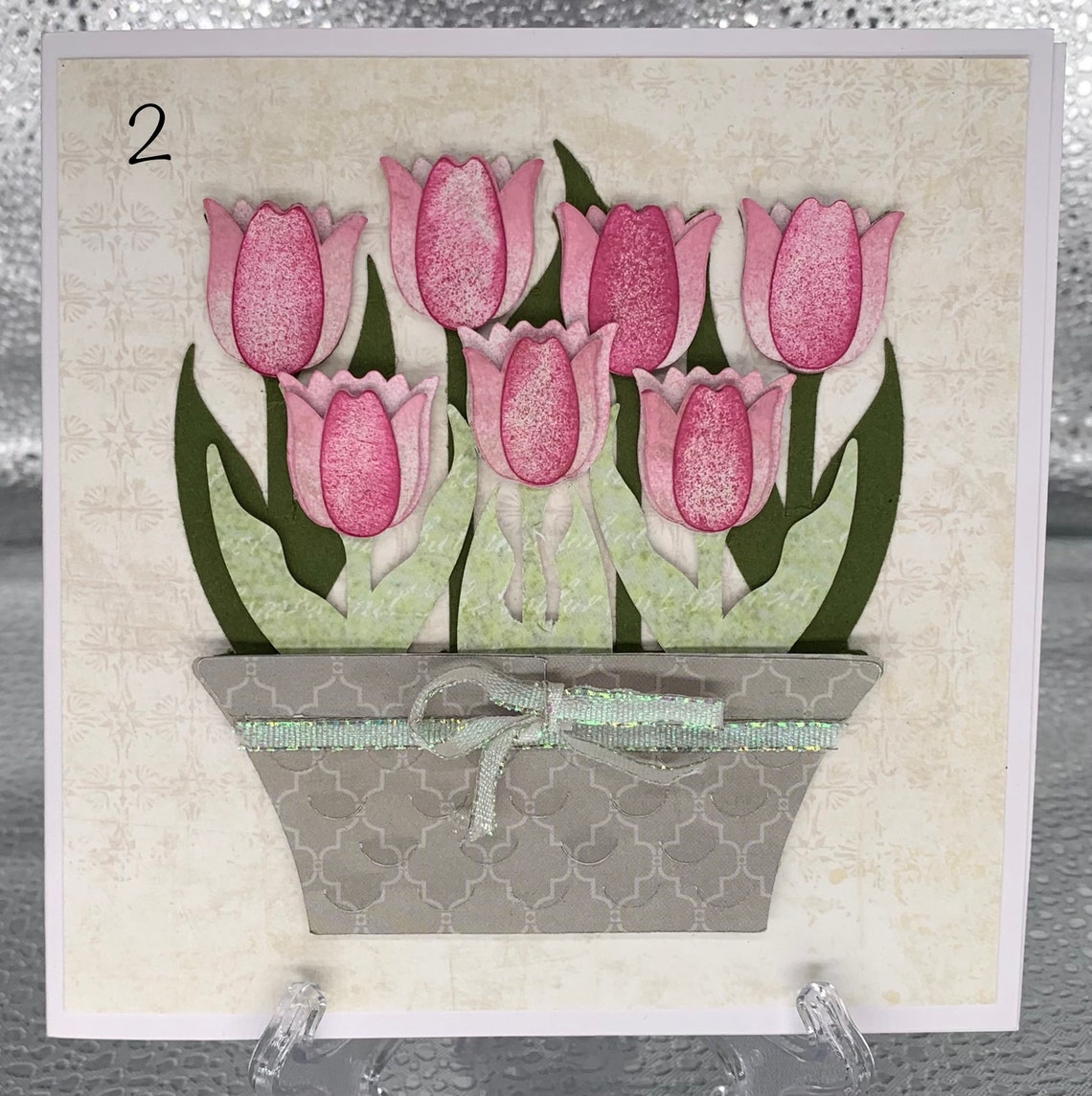 Handmade Tulip Greetings Card Etsy UK