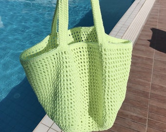 neon green tote bolsa