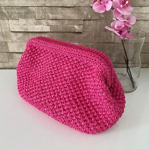 Women&#39;s Raffia Clutch, Trendy Crochet Cloud Bag, Rattan Pouch Bag, Straw Summer Purse, Party Handbag, Beach Clutch, Toillery Bag, Mom&#39;s Gift