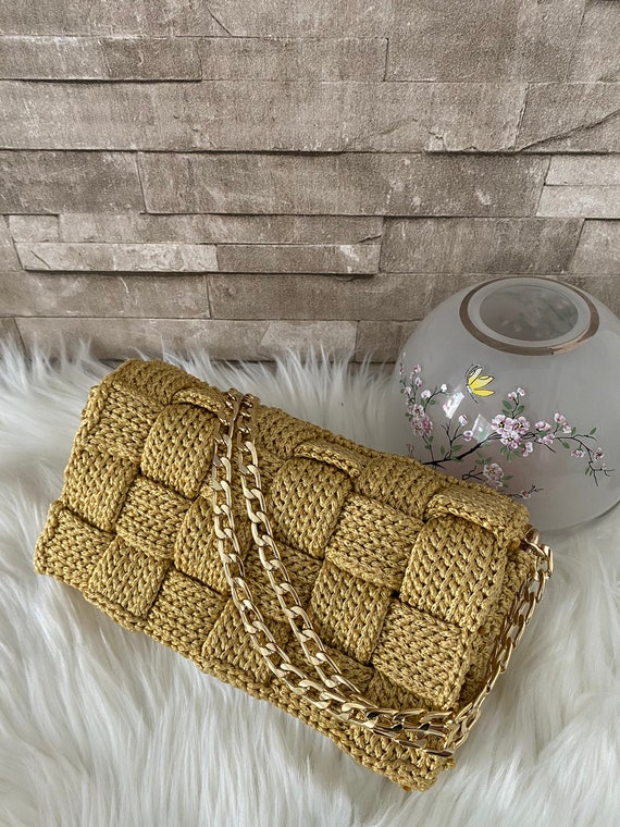 Flipkart.com | STRIPES Gold Color Knot Designer Clutch Purse for  Women/Girls Sling Bag - Sling Bag