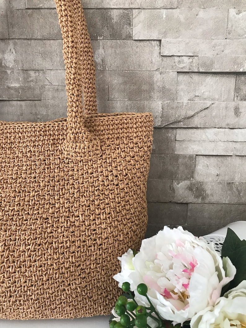 Straw Bag Raffia Beach Bag Summer Beach Bag Wicker Tote Etsy