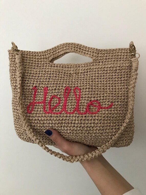 Paper raffia Tote Shoulder Bag