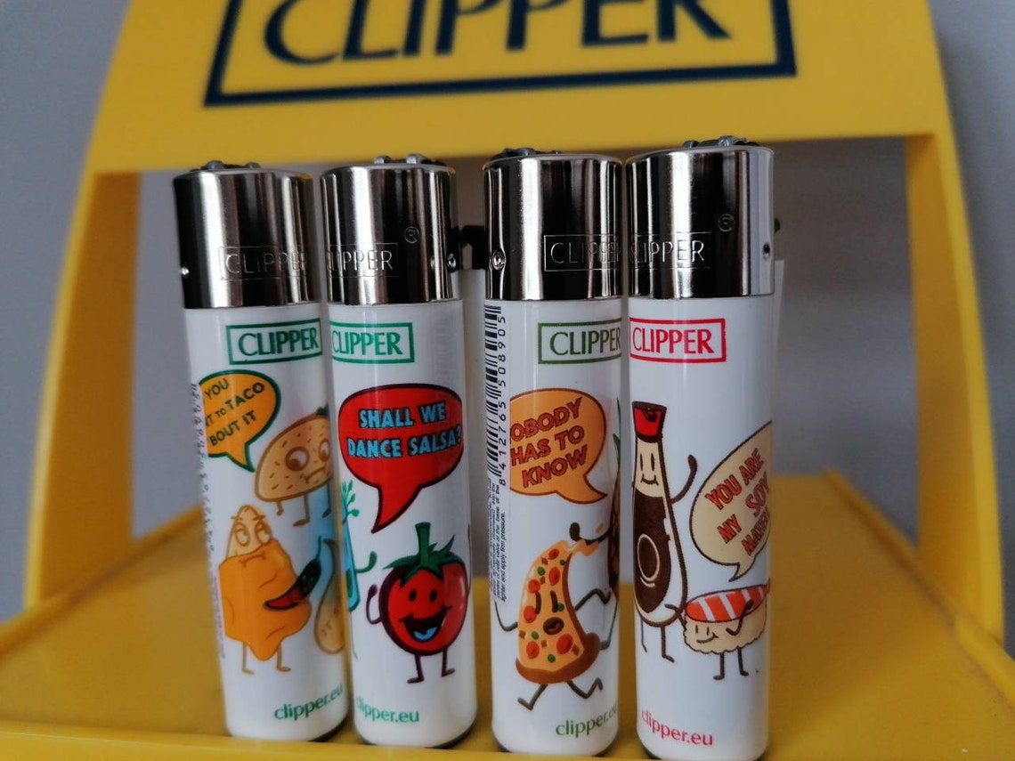 Clipper Lighters x4 Rare Cool Best Food Friends Salsa Taco Etsy