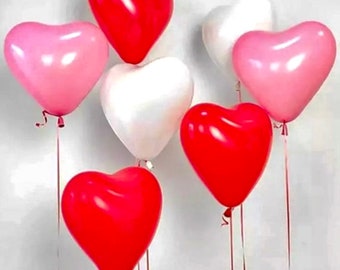 50/100 Herzluftballons 100% Naturkautschuk Premium Herzballons| Hochzeit|Jubiläum|JGA|Geschenkballons|DIY Deko|Herzballons|