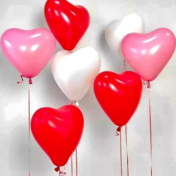 50/100 Herzluftballons 100% Naturkautschuk Premium Herzballons| Hochzeit|Jubiläum|JGA|Geschenkballons|DIY Deko|Herzballons|