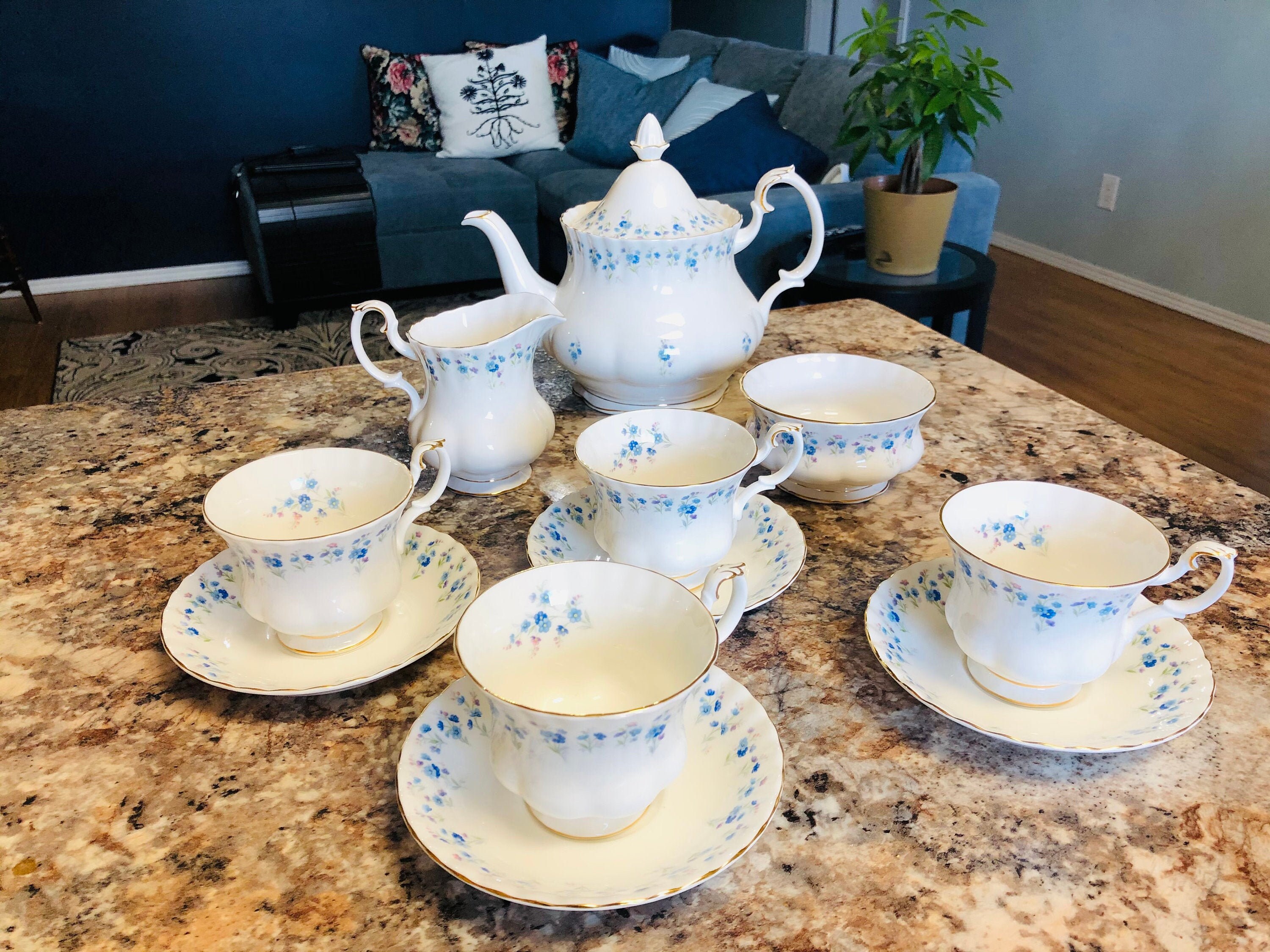 Royal Albert Memory Lane Large Teapot Large cream and sugar Etsy