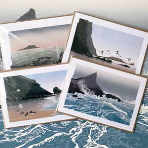 Pack de cartes de voeux Péninsule de Gower, Gower Cards - Lot de 4 cartes