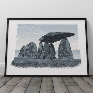 Pentre Ifan, Pembrokeshire, Wales, Landscape Art Print, Wales Travel Poster, Burial Chamber, Bluestones, Preseli Hills Poster, Wall Art