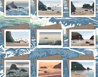 South Wales Coast Greetings Cards Pack, Wales Cards – Set of 9 Cards