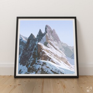 Seceda, Dolomites Print, Mountain Art, Landscape Art Print, Alps Wall Art, Italian Mountain Print, Unframed