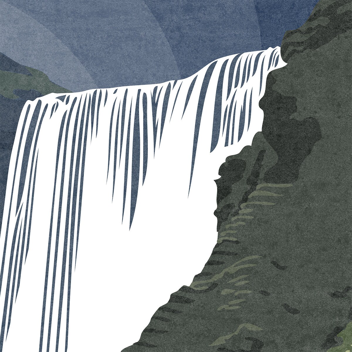 Iceland Skogafoss Waterfall Landscape Wall Art Print Travel Poster ...