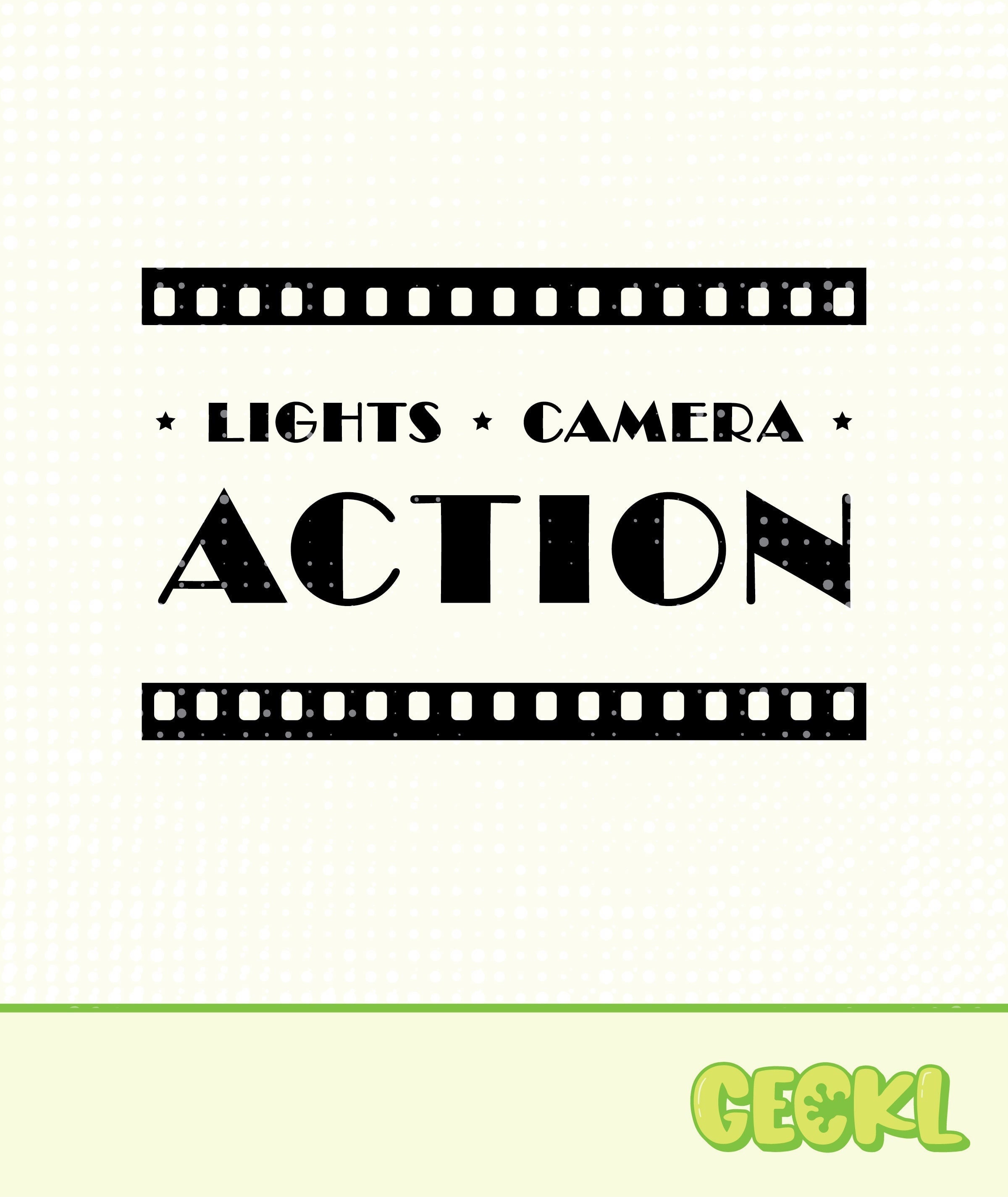 Lights Camera Action Movie Door Mat Svg Graphic Svg Files for Etsy