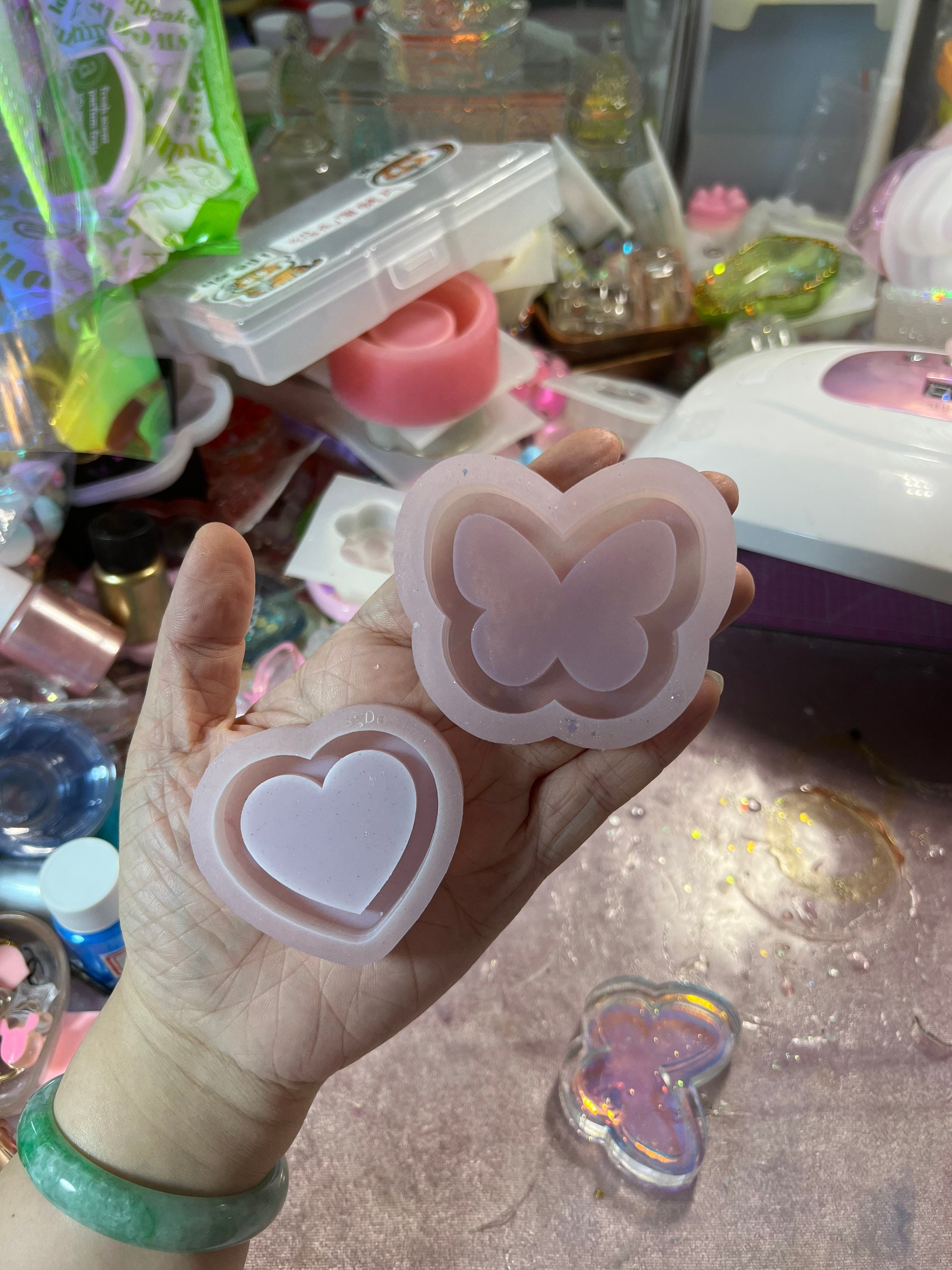 SALE!US Stock!2 Part Heart Resin shaker mold, Star Silicone mold,Flowe –  FunYouFunMe