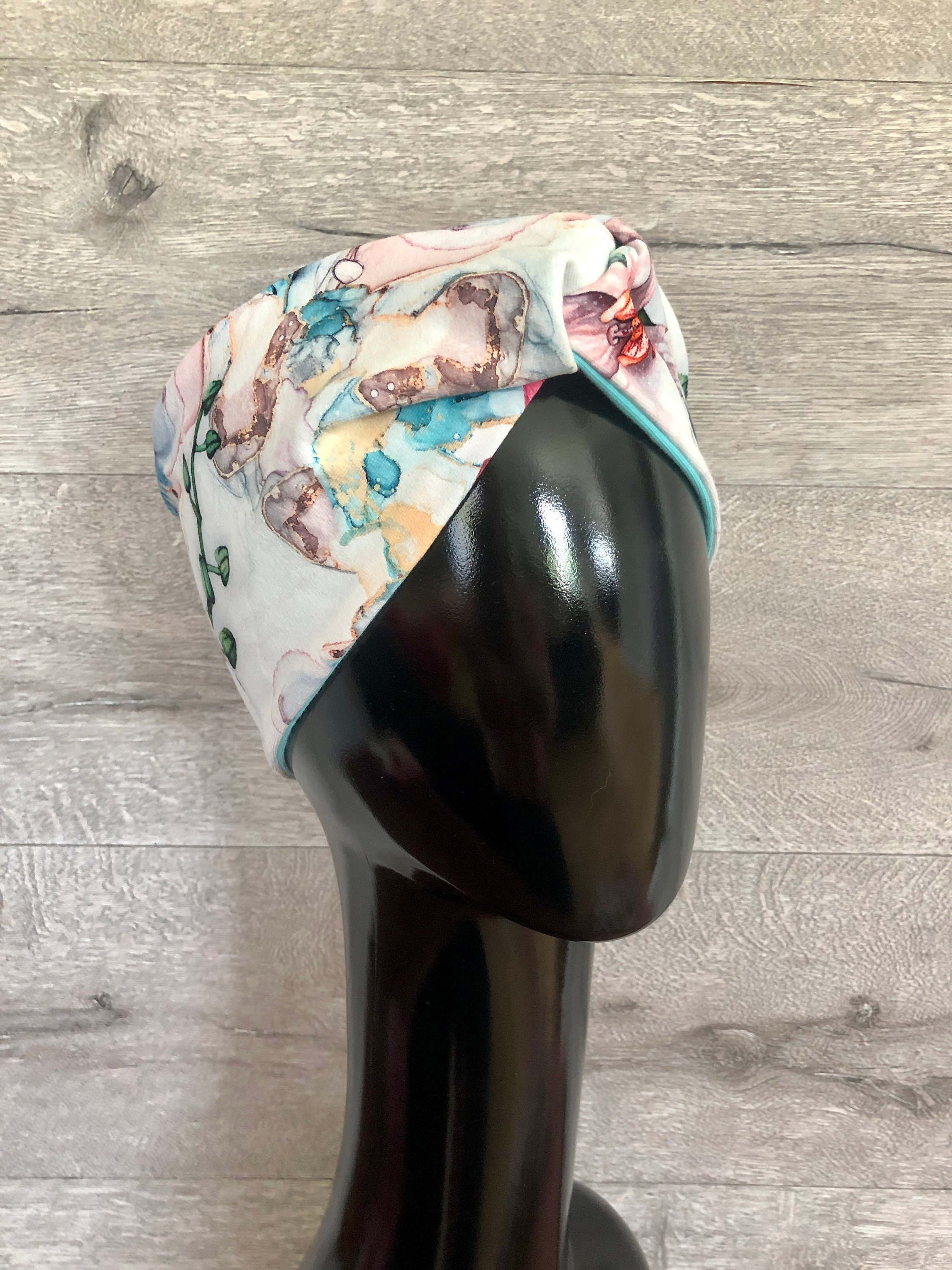 Floral Headband. Elastic Jersey Headband for Women and Girls. Gift for