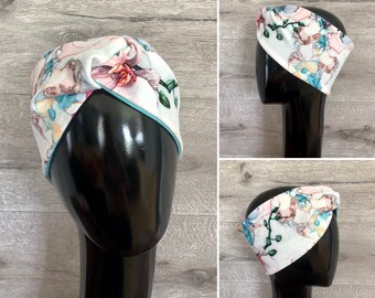 Floral headband. Elastic jersey headband for women and girls. Gift for her, gift for woman