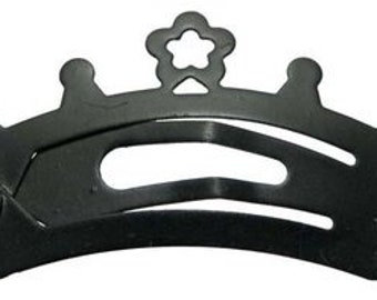 Click-clack hair clip crown black 4 cm
