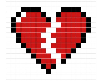 Pixel Coeur Coloriage Et Illustration De Cœurs En Pixel Art Etsy New Zealand