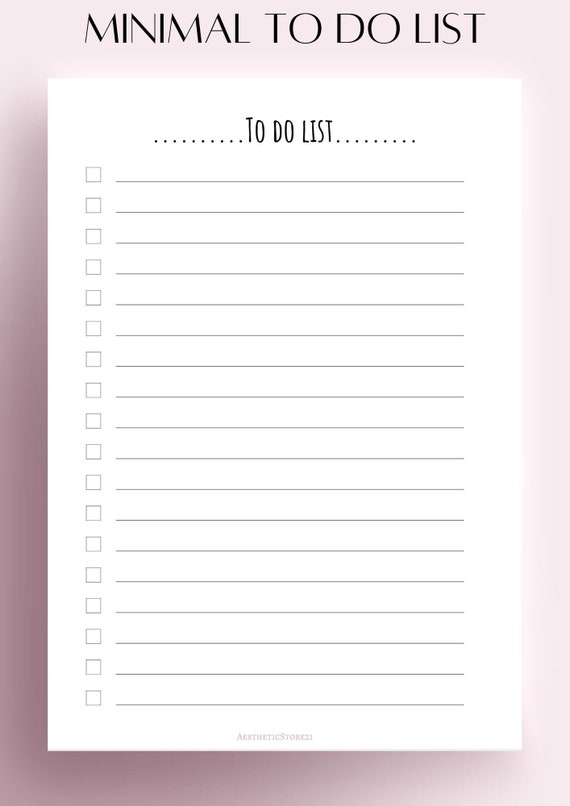 Minimal to Do List Printable Template Productivity Planner - Etsy