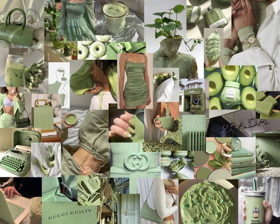 Elaaj Sage Green Aesthetic Wall Collage Kit