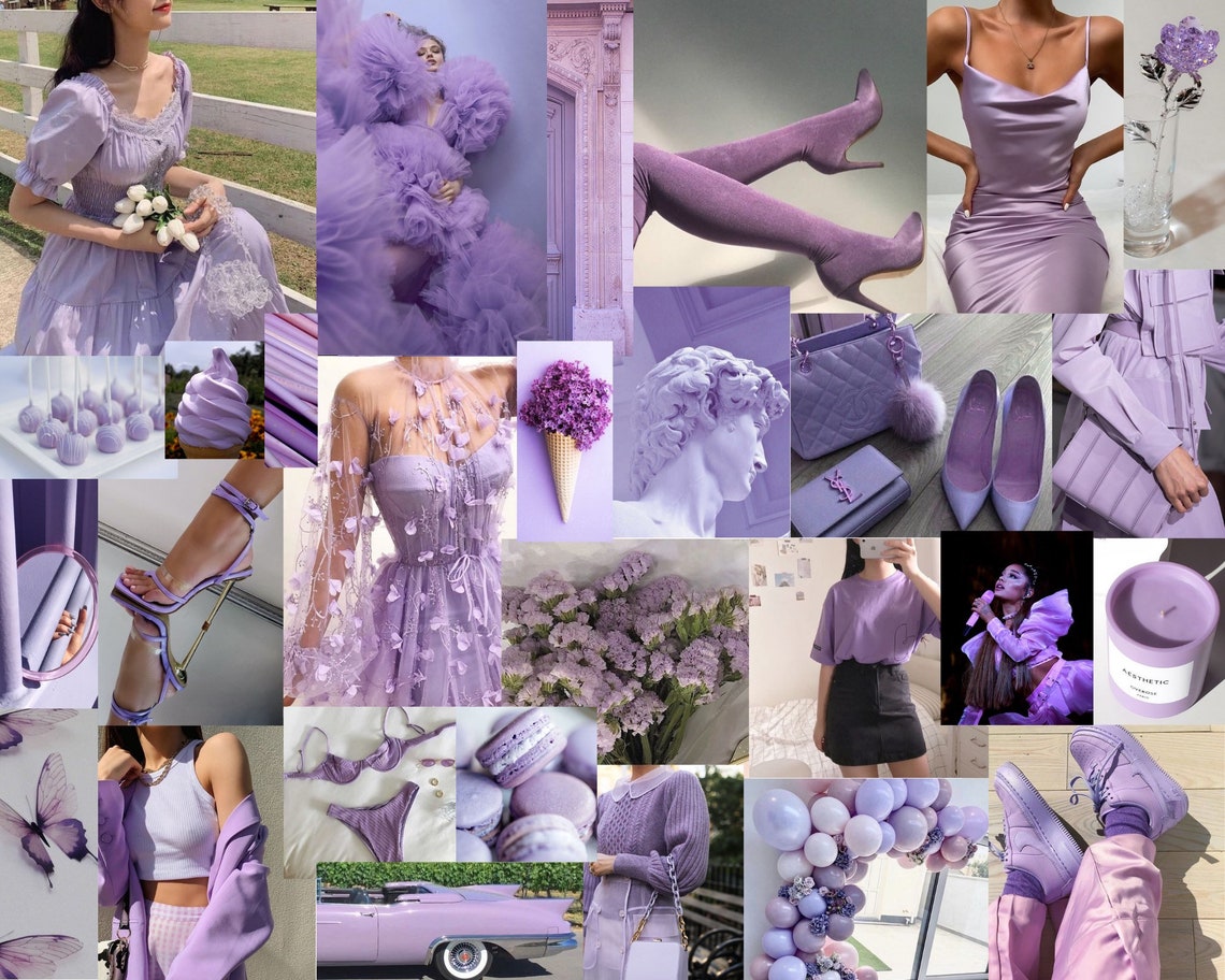 Lavender Light Purple Aesthetic Wall Collage Kit / Soft Purple - Etsy