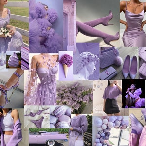 Lavender Light Purple Aesthetic Wall Collage Kit / Soft Purple - Etsy