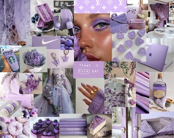 Soft Lilac and Light Purple Wall Collage - Perfect for Aesthetic Room Decor (100pc Digital Prints)