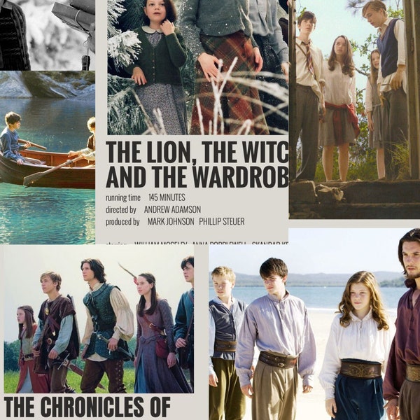 Vintage Chronicles of Narnia Movie Poster: Narnia Wall Art, Retro Fantasy Print, Book and Film Enthusiasts, Narnia Decor,Theater or Library