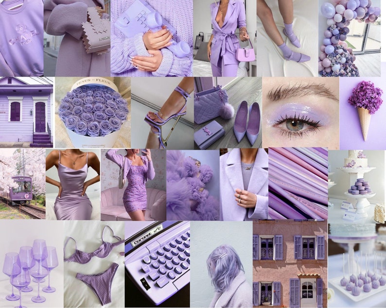 Lavender Light Purple Aesthetic Wall Collage Kit / Soft Purple - Etsy