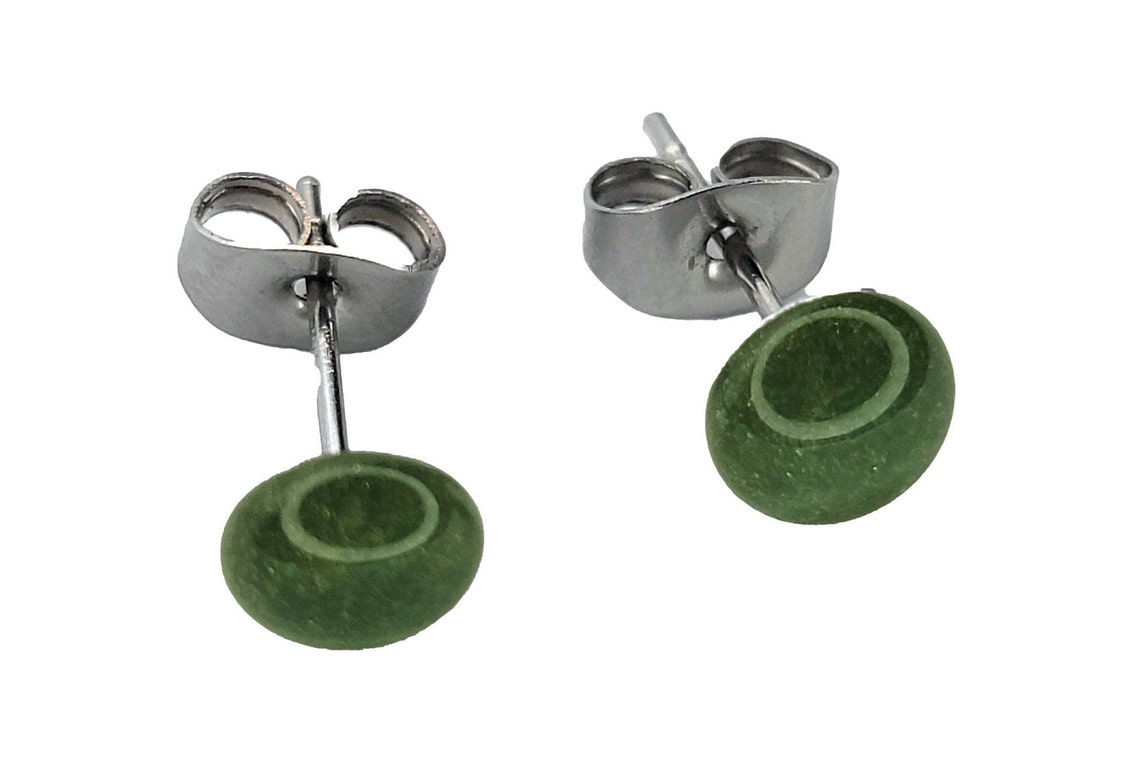 Olive Green Stud Earrings 6mm & 4mm Sizes Hypoallergenic Etsy