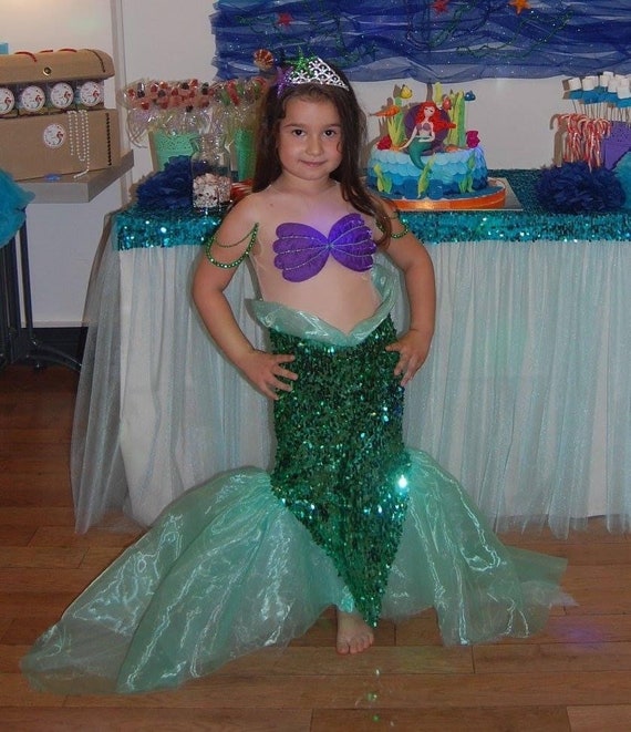Ariel Costume for Girl Kids, Mermaid Sequin Costume for Girl Kids