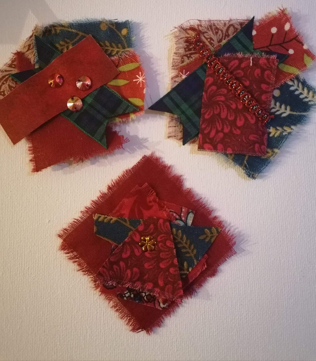 Junk Journal Fabric Clusters, Fabric Embellishments, Scrapbooking