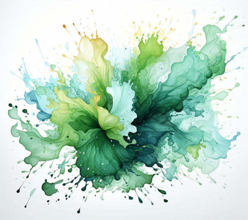 Watercolor Splash, Color Splash PNG, Bundle of 5 Files, Wall Art ...